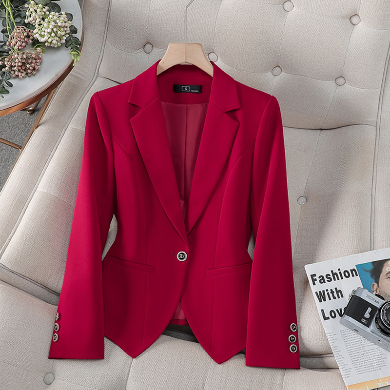 Women Formal Wear Winter - Новый модный женский деловой блейзер: красный,