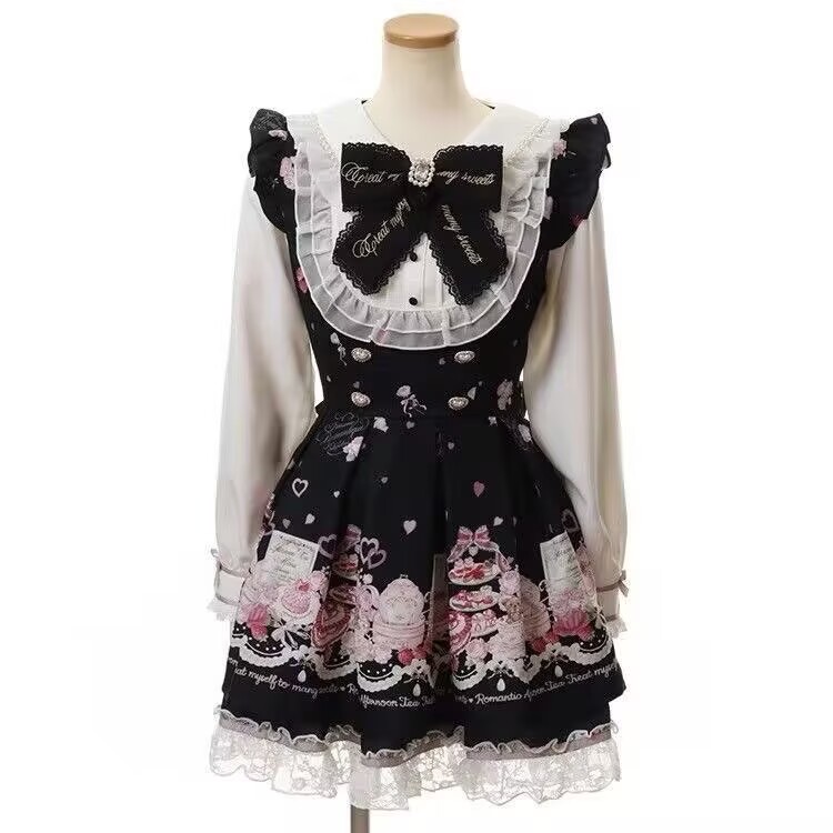 Japanese Women Formal Wear - Японский кавайный комплект платья со стразами