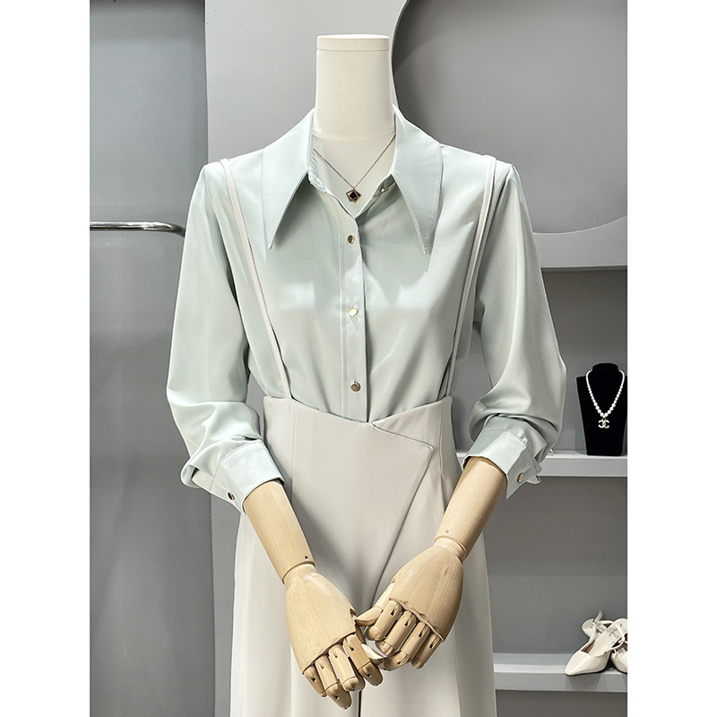 Women Formal Wear Korean - Рубашки с длинным рукавом, женская шифоновая
