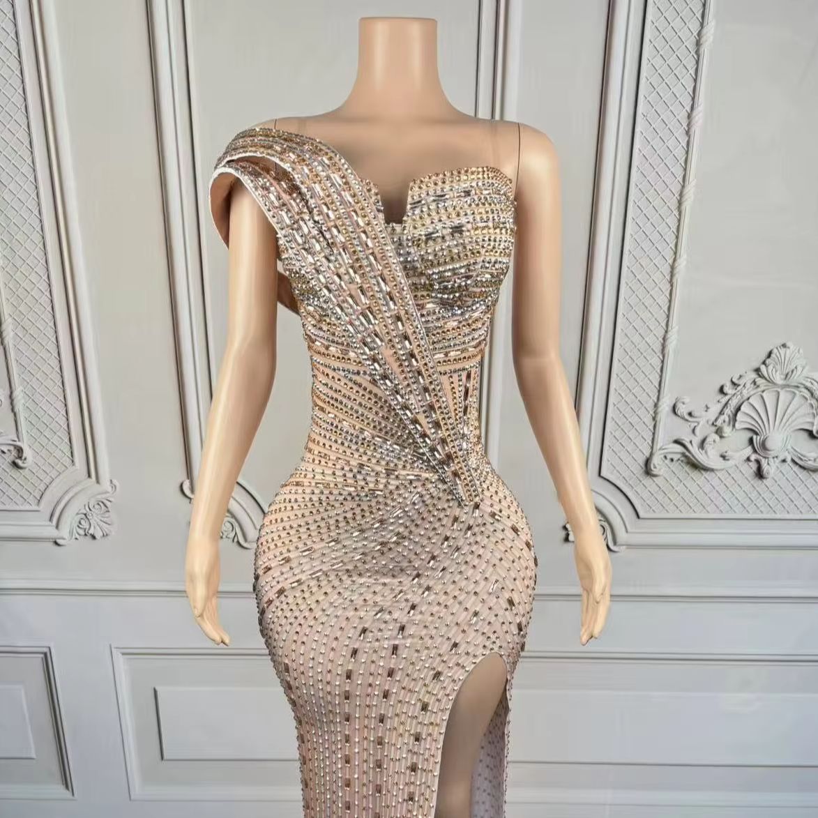 Women Formal Wear Photoshoot - Xiangbin блестящие кристаллы вечерние длинные платья