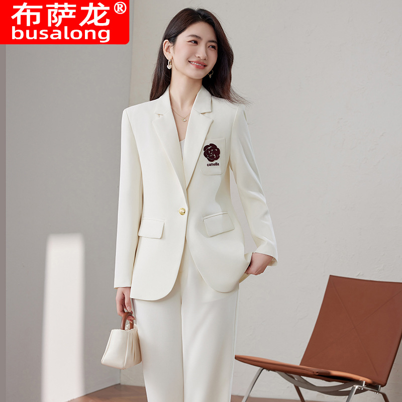 Women Formal Wear White Shirt - Женский блейзер цвета экрю с элегантным,