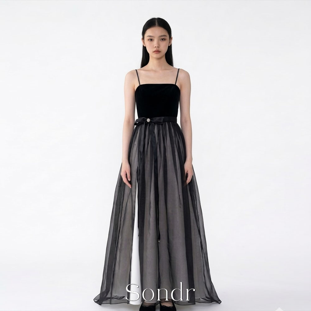 Women Formal Wear Korean - Вечерние платья Sondr с тонкими бретелями,