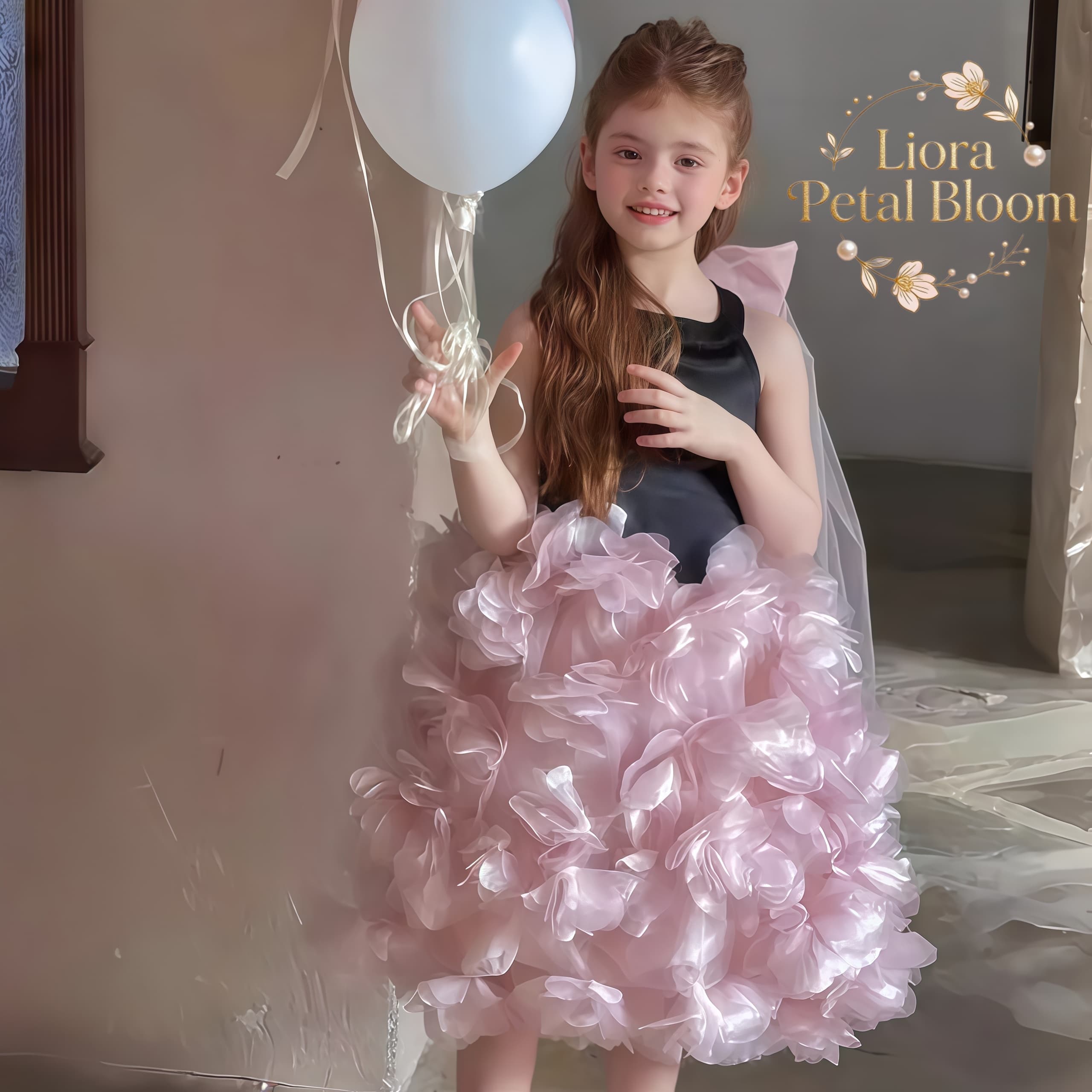 Formal Attire Woman - Черное тюлевое платье с цветочным узором