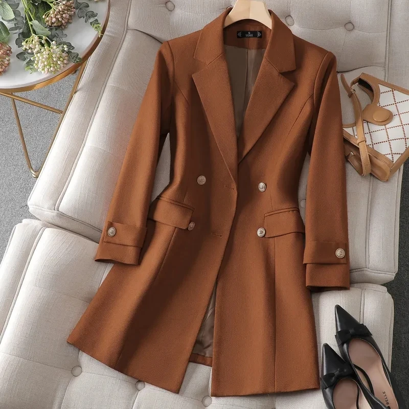 Women Formal Wear Winter - Осенне-зимняя куртка, женский длинный пиджак цвета