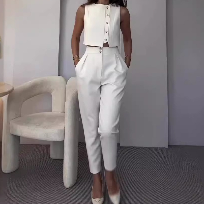Women Formal Wear Tops - Жилет Топы Комплекты из двух предметов