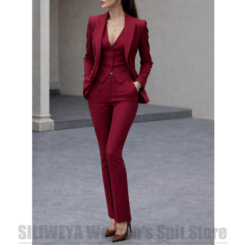 Women Formal Wear Outfits - Женский костюм-тройка: пиджак, жилет, брюки. Элегантный