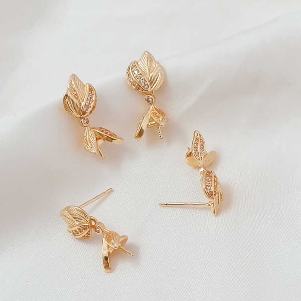 14 К микро-цирконий в стиле ба – обзор и цена Pearl Earring Stud