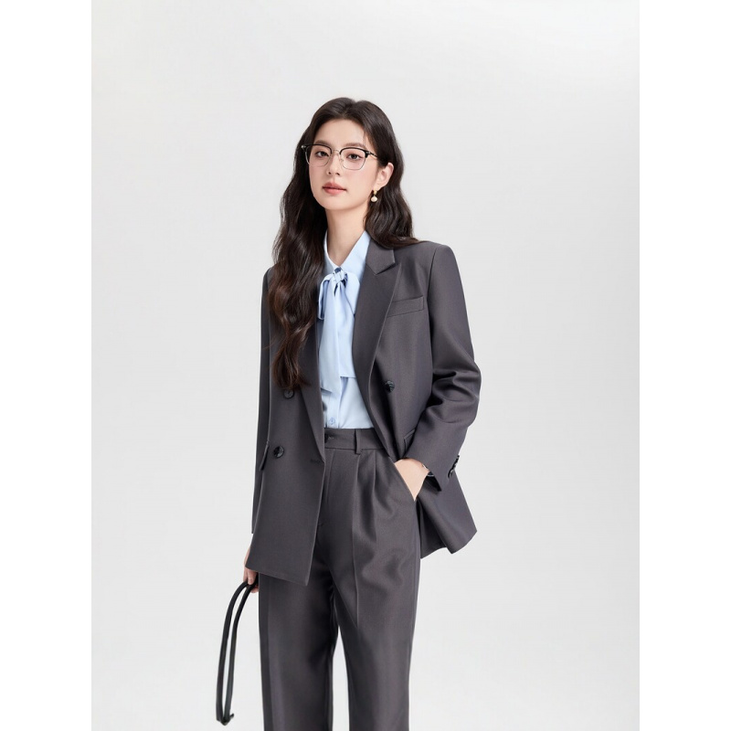 Темно-синий двубортный женский – обзор и цена Women Formal Wear Korean