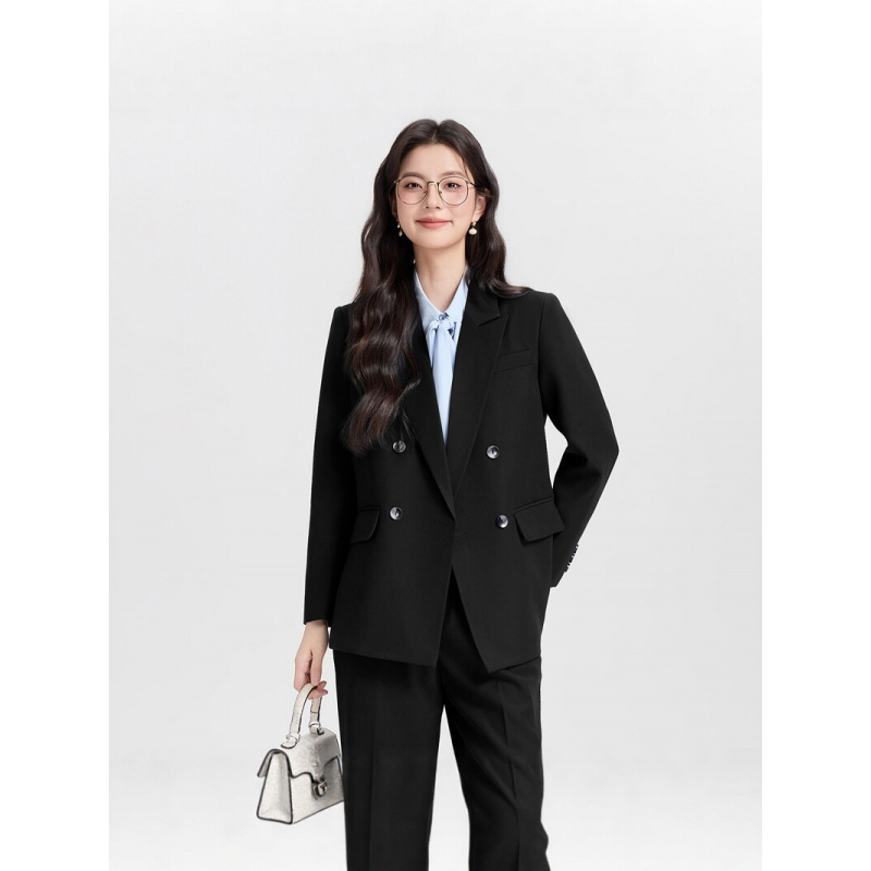 Темно-синий двубортный женский – обзор и цена Women Formal Wear Korean