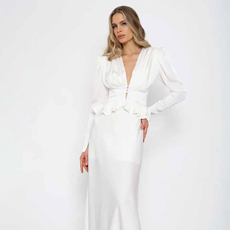 Женская белая рубашка с глубок – обзор и цена Women Formal Wear White Shirt