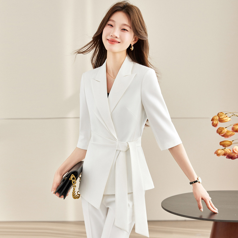 Белый костюм на шнуровке для ж – обзор и цена Women Formal Wear White Shirt